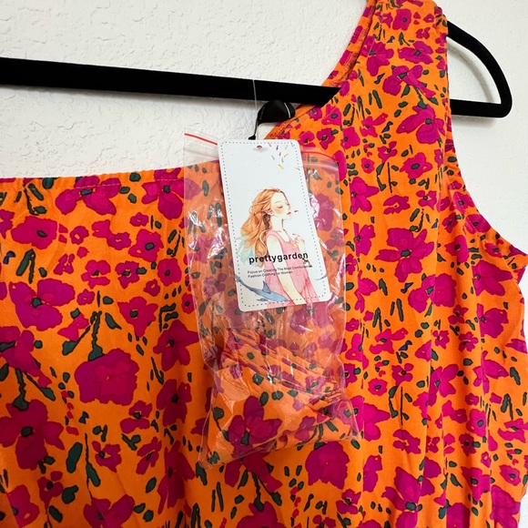 Floral One shoulder Tiered Ruffle FlowY midi dress - Picture 8 of 11